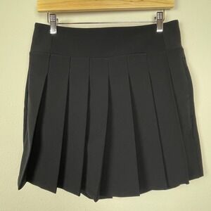 Athleta Skort Women's Sz 8 Black Pleated Front‎ Athletic Golf Tennis Pickleball